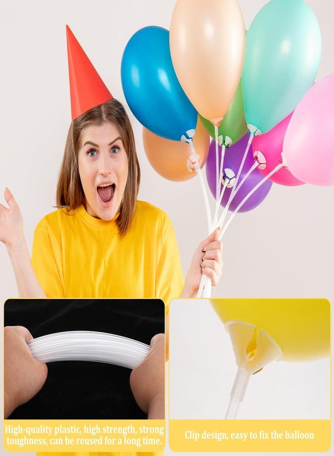 Exclaith 30 Pcs Balloon Sticks, Plastic Balloon Stick with Cup Balloons Sticks with Base Balloon-Stick with Base Holder Stand for Birthday, Party, Anniversary, Wedding Decoration(Transparent) - Image 3
